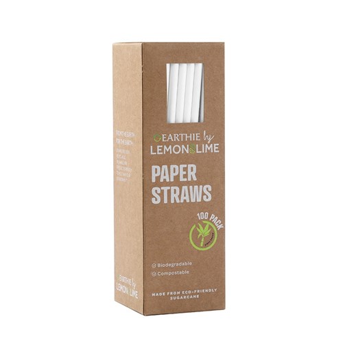 ECO PAPER STRAWS 20CM WHITE