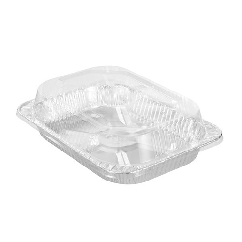 FOIL TRAY LGE W/ PLASTIC LID