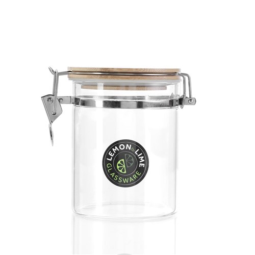 CAMDEN GLASS CLIP JAR BAMBOO