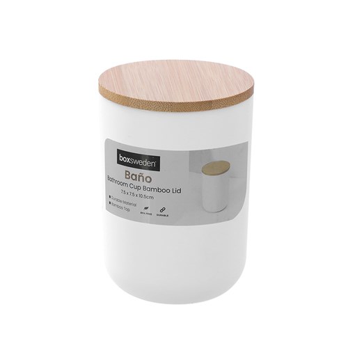 BANO BATHROOM CUP BAMBOO LID