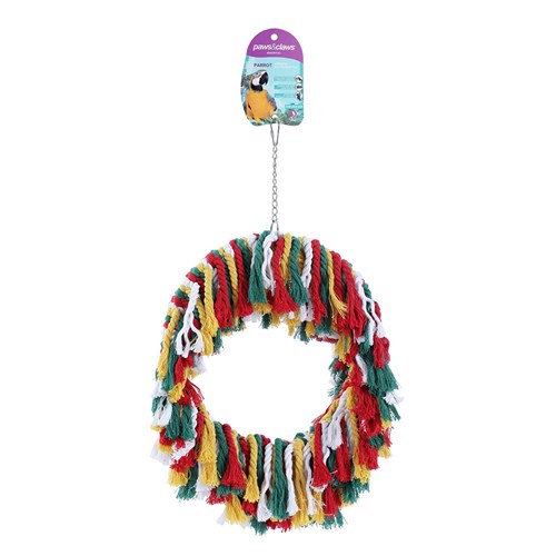 PARROT ROPE RING TOY