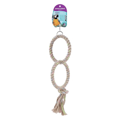 PARROT JUTE DOUBLE RING TOY