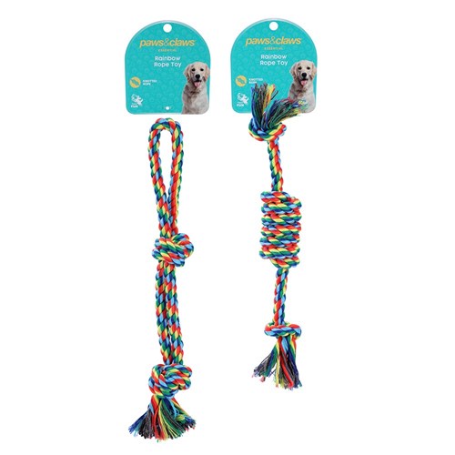 RAINBOW KNOTTED ROPE TOY