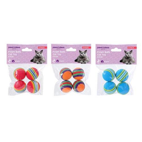 FOAM BALLS CAT TOY 4PK