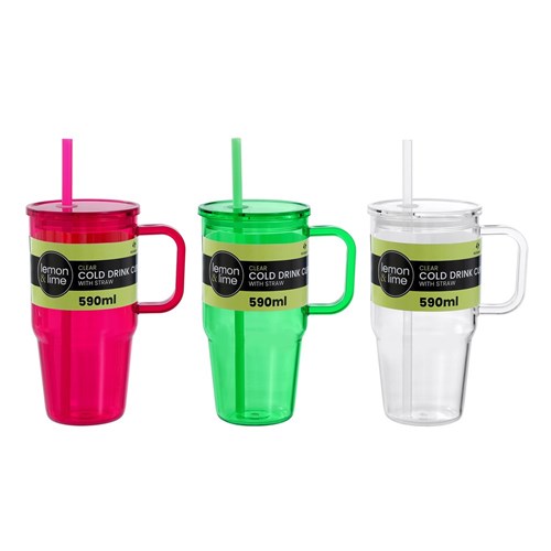 COLD BEVERAGE CLEAR TUMBLER
