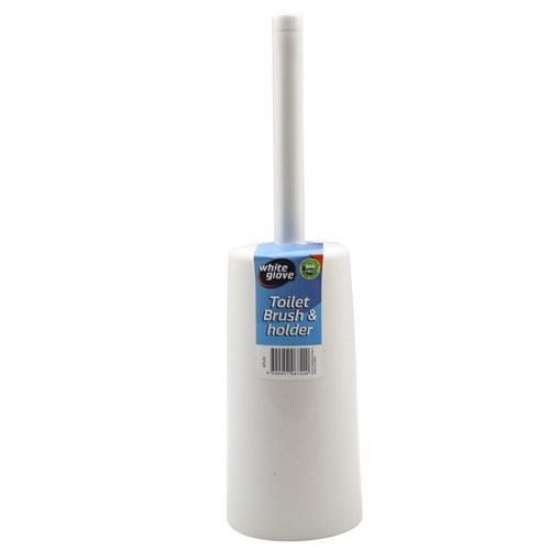 TOILET BRUSH & HOLDER WHITE