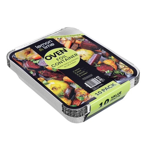 FOIL CONTAINERS W/ LID 10PK