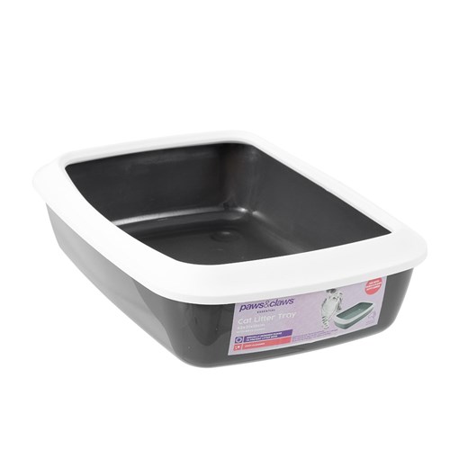 CAT LITTER TRAY WITH RIM