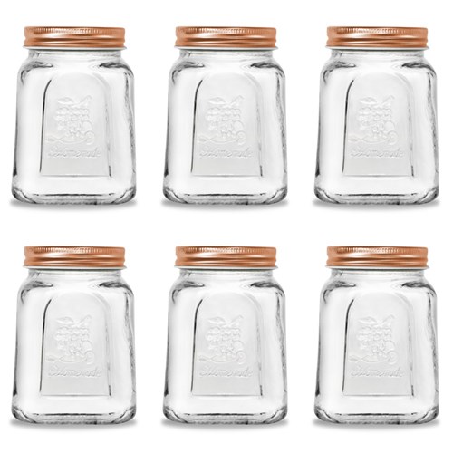 MODENA GLASS JAR 6PK SQUARE