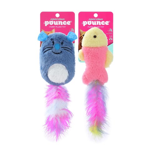 POUNCE FURRY PLUSH TOY 2PK