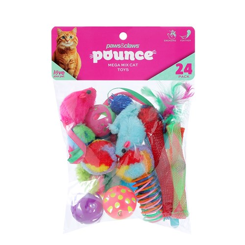POUNCE MEGA MIX CAT TOYS 24PK