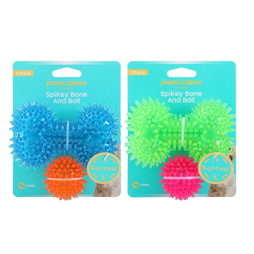 MINI SPIKEY BONE AND BALL 2PK