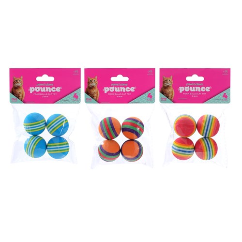 POUNCE FOAM BALLS CAT TOY 4PK