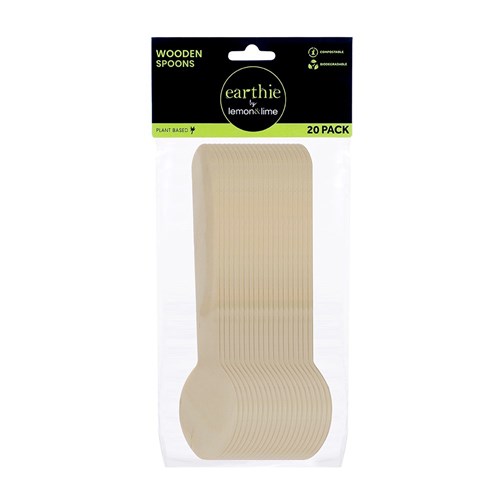 ECO WOODEN SPOONS 15.5CM 20PK