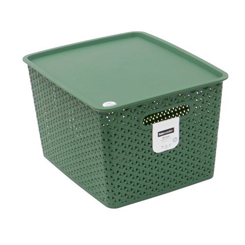 WICKER DESIGN BASKET LIDDED