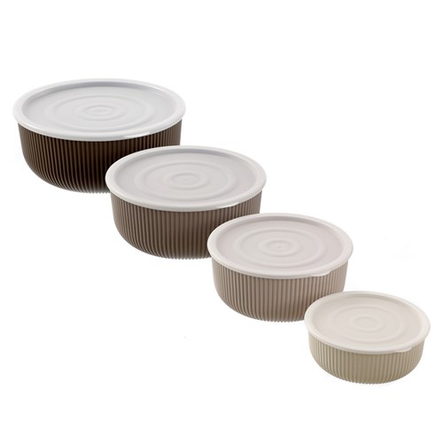 RIBBED SERVING BOWLS 4PC SET