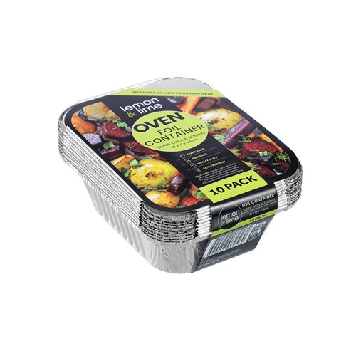 FOIL CONTAINER W/ LID 10PK