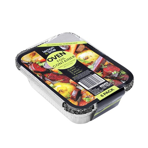 FOIL CONTAINERS W/ LID 6PK