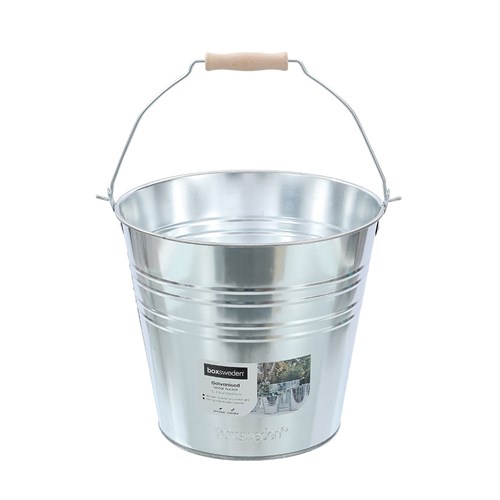 METAL BUCKET WOOD HANDLE 12L