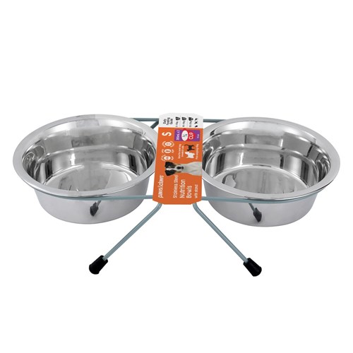 DOUBLE PET BOWL S/STEEL W/