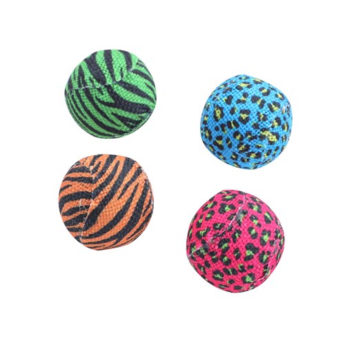 CARA CAT BURLAP BALLS 4PK