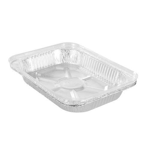 FOIL TRAY LGE W/ PLASTIC LID