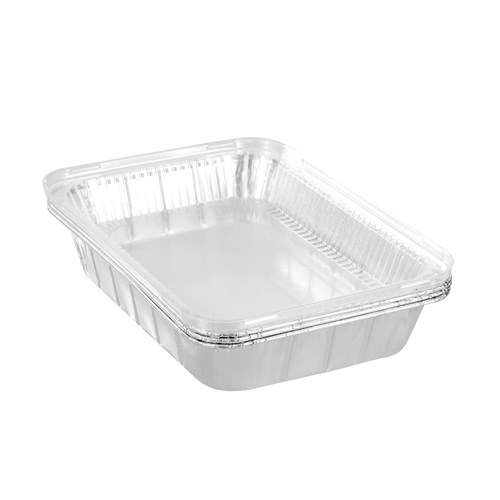 FOIL TRAY W/ PLASTIC LID 3PK
