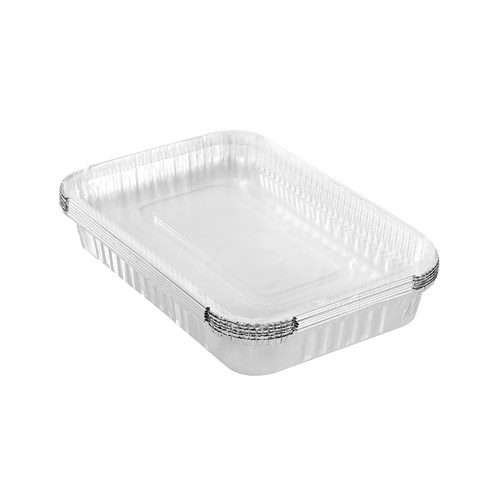FOIL TRAY W/ PLASTIC LID 6PK