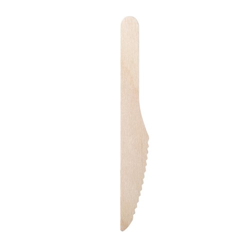 ECO WOODEN KNIVES 16.5CM 12PK