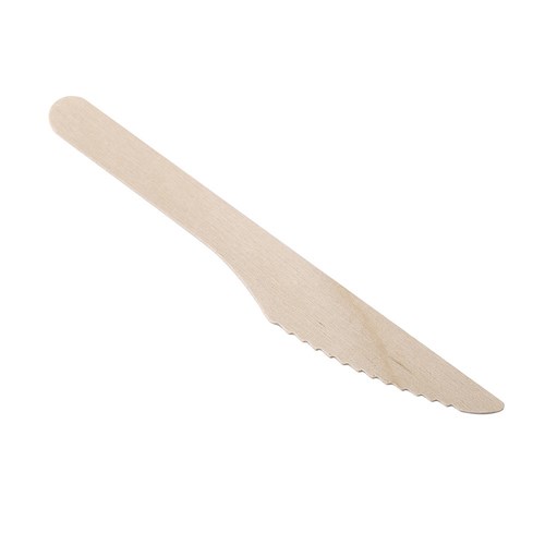 ECO WOODEN KNIVES 16.5CM 12PK