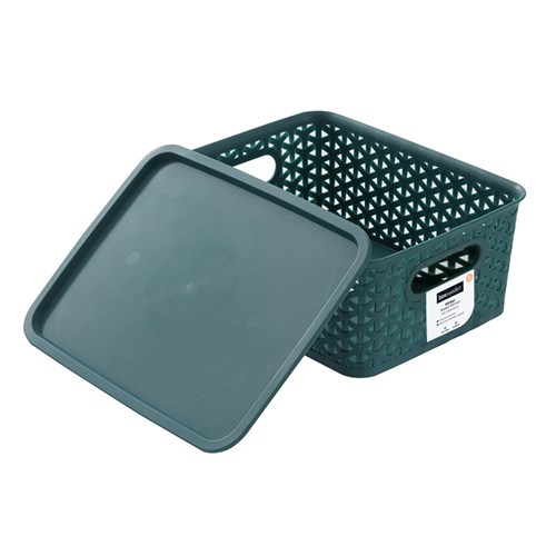 WICKER BASKET W/LID SML