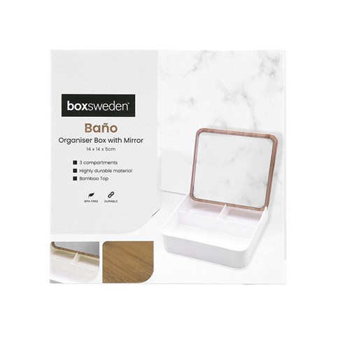 BANO ORGANISER BOX WITH MIRROR