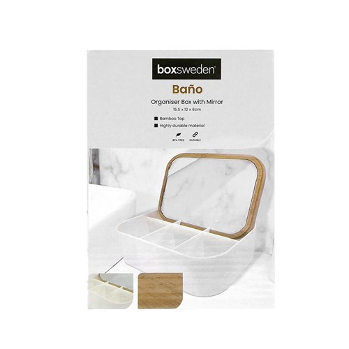 BANO ORGANISER BOX W/MIRROR