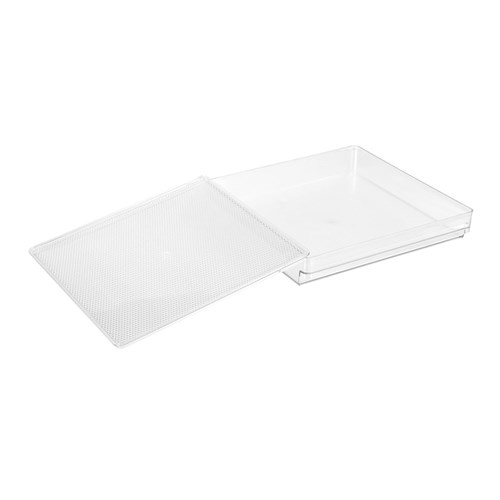 CRYSTAL FRIDGE TRAY W/LID