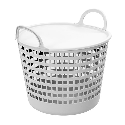 FLEXIBLE LAUNDRY BASKET LIDDED