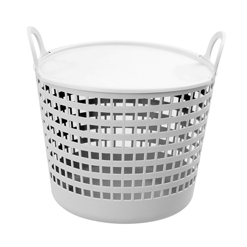 FLEXIBLE LAUNDRY BASKET LIDDED