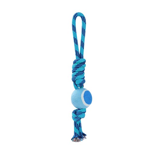 TENNIS BALL ROPE TUGGER TOY