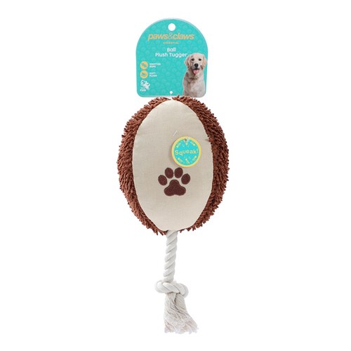 PLUSH TUGGER BONE + FOOTBALL