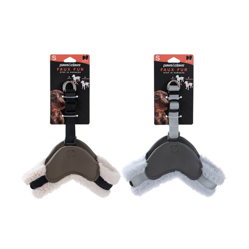 FAUX FUR & LEATHER HARNESS SML