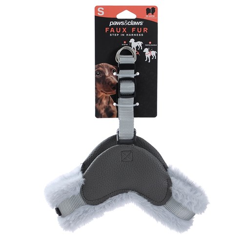 FAUX FUR & LEATHER HARNESS SML