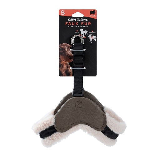 FAUX FUR & LEATHER HARNESS SML