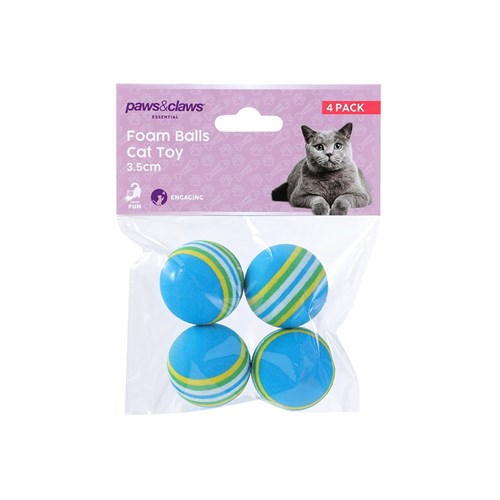 FOAM BALLS CAT TOY 4PK