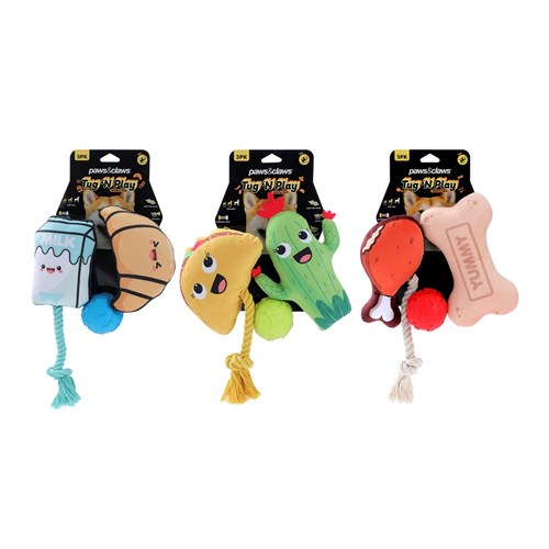 TUG 'N PLAY 3PK PLUSH + TPR