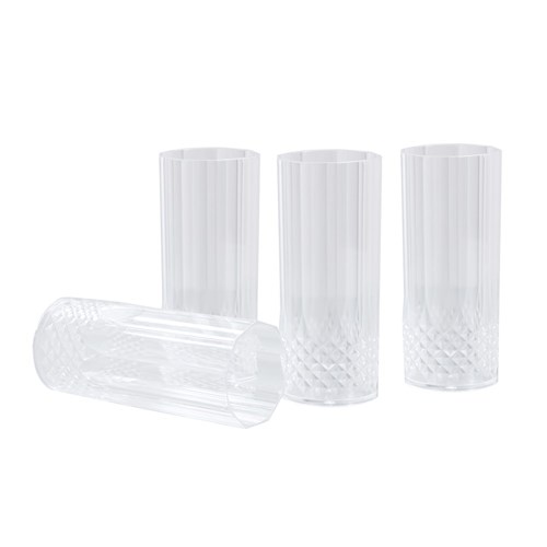 CRYSTAL DECO TALL TUMBLER 4PK