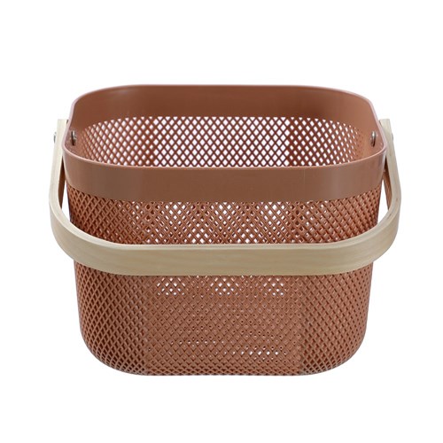 MESH PLASTIC BASKET WOOD