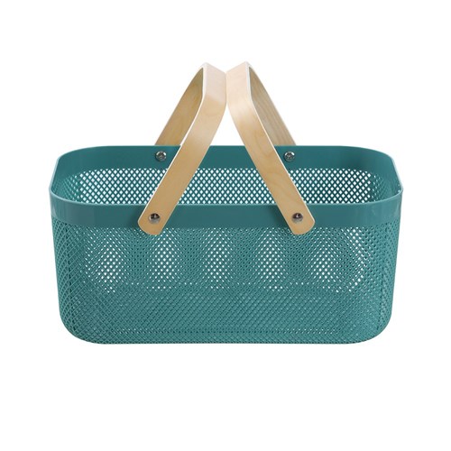 MESH PLASTIC BASKET WOOD