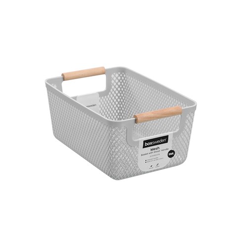 MESH PLASTIC BASKET WOOD