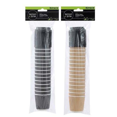 RIPPLE WALL COFFEE CUP W/LIDS