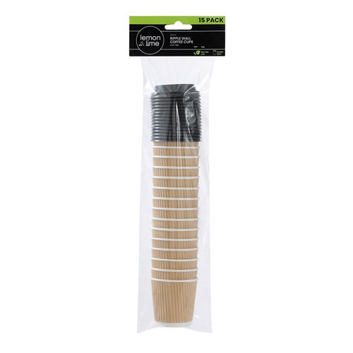 RIPPLE WALL COFFEE CUP W/LIDS