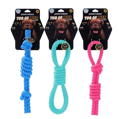 TUG-OF-WAR RUBBER ROPE DOG TOY
